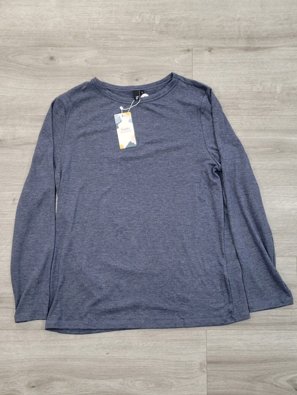Womens Long Sleeve Crewneck Shirt - Blue